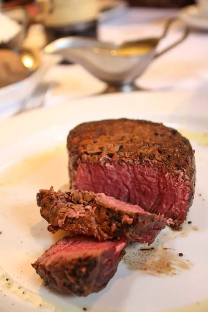 8-oz. filet mignon at Weber's Restaurant in Ann Arbor, Michigan, USA
