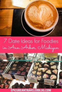 Celebrating Valentine's Day or an anniversary in Ann Arbor, Michigan? Whether you are taking a romantic getaway or just looking for a date night idea, this article shares seven romantic experiences ideal for foodie couples. | Ann Arbor, Michigan, USA | #sponsored #AnnArbor #DestinationAnnArbor #ErinInAnnArbor #ErinInA2 #Michigan #CouplesTravel #DateNight #RomanticGetaway #ValentinesDay #romanticrestaurants #foodtravel