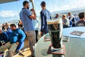 Pint of Guinness at the Gravity Bar at the top of the Guinness Storehouse in Dublin, Ireland