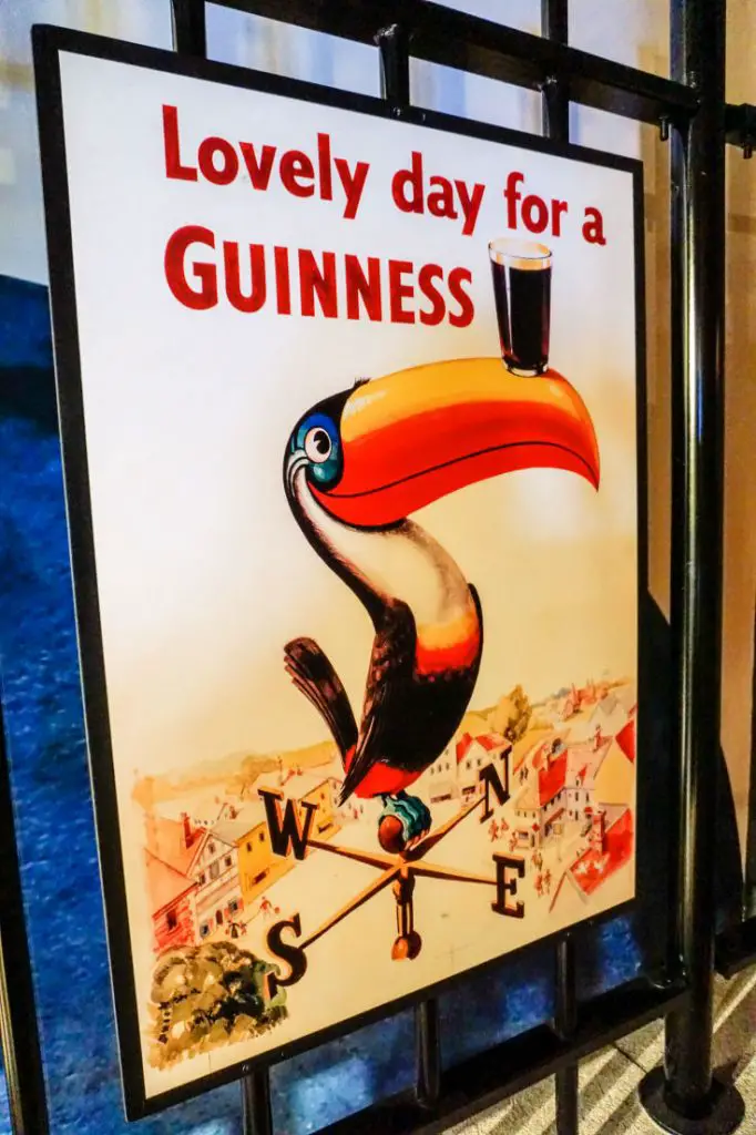 Lovely day for a Guinness ad on display at Guinness Storehouse in Dublin, Ireland