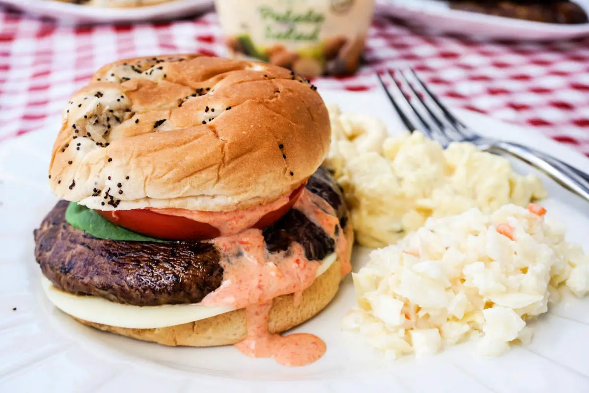 Portobello Mushroom Burgers With Roasted Red Pepper Aioli