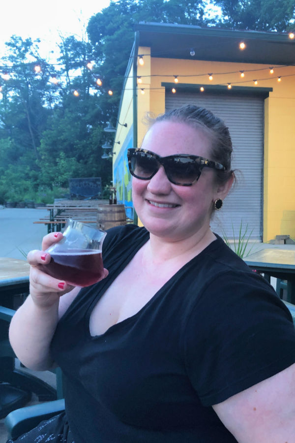 Drink the Blackberry sour ale on Upland Brewpub's patio in Bloomington, Indiana