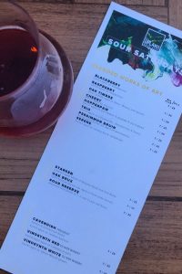 Sour Saturday Menu at Upland Brewing Co