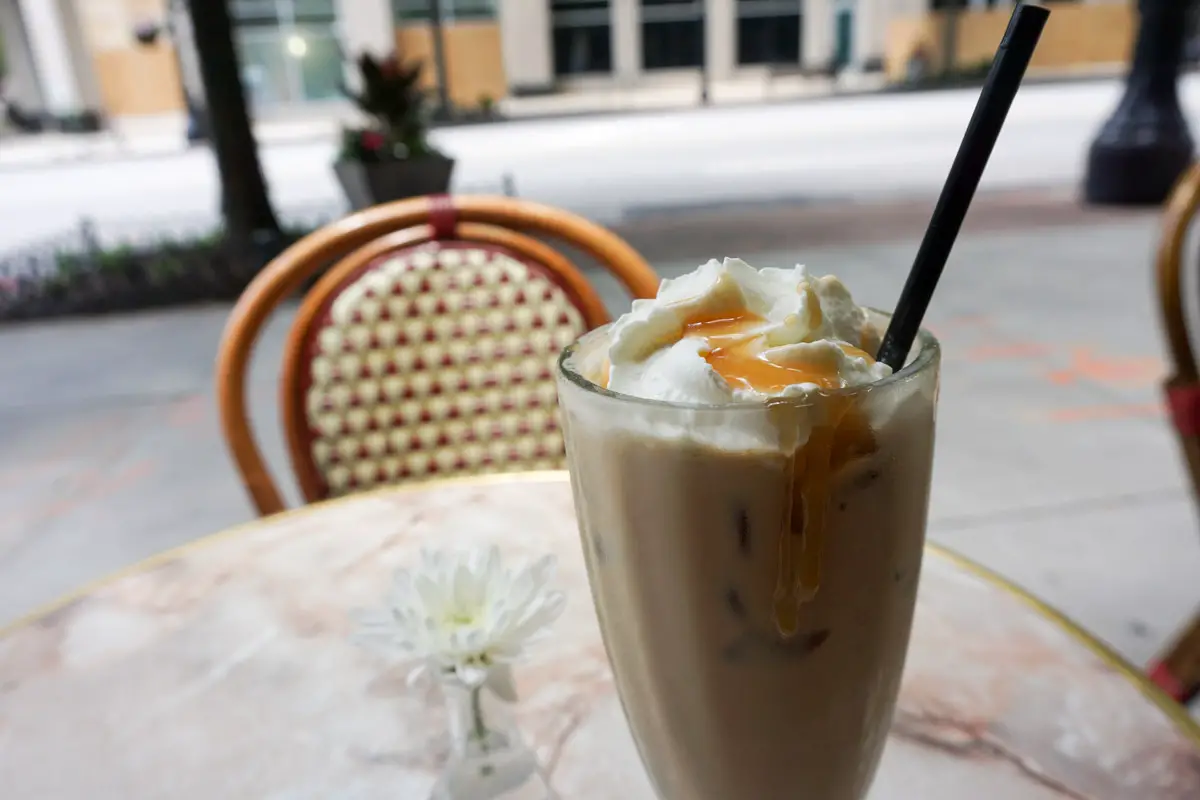 Iced Caramel Cappuccino at Cafe Intermezzo in Atlanta, Georgia