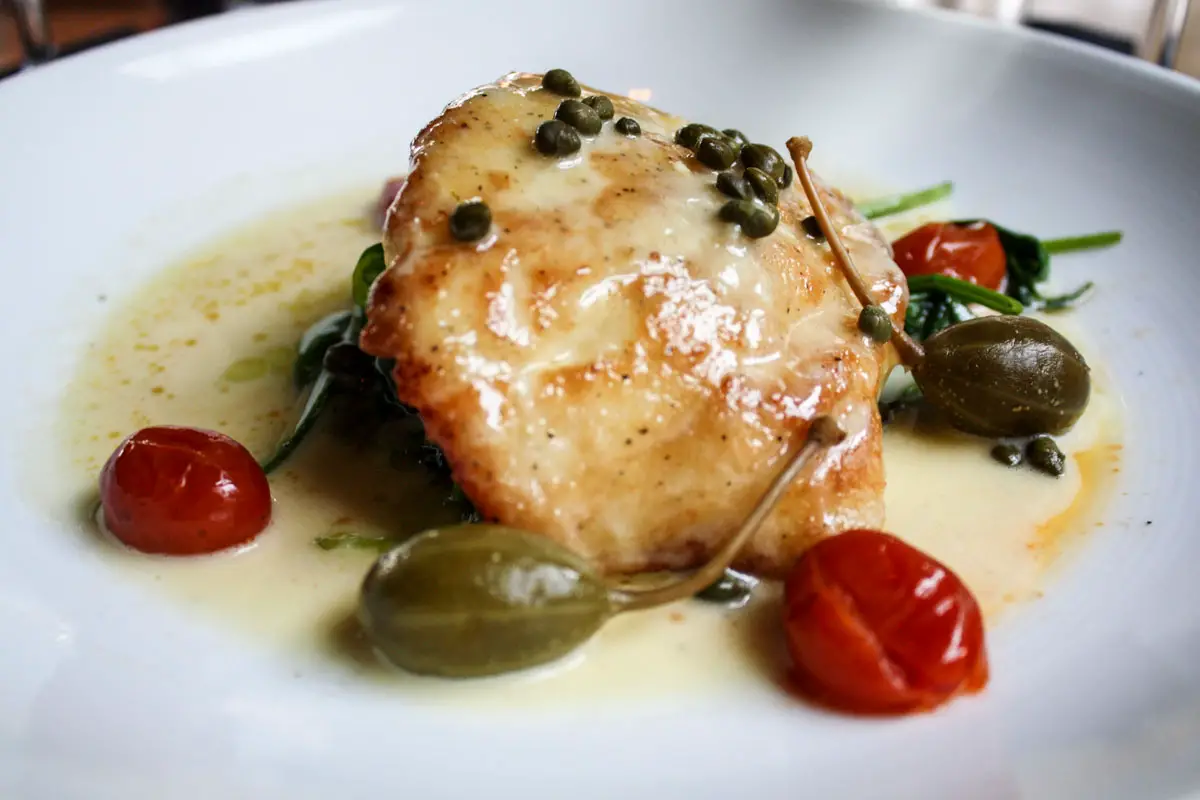 Grouper piccata at Boatyard in Fort Lauderdale, Florida