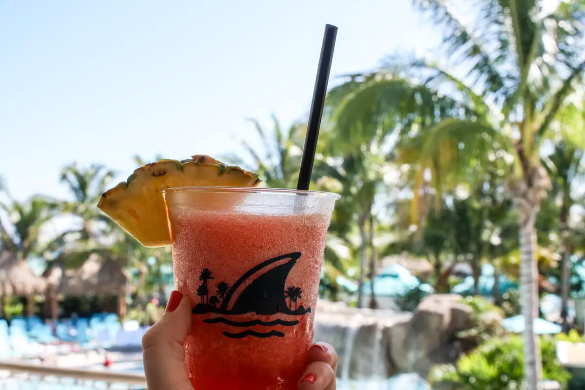 Frozen Strawberry Daiquiri at Landshark Bar & Grill at Hollywood Margaritaville Resort in Hollywood, Florida