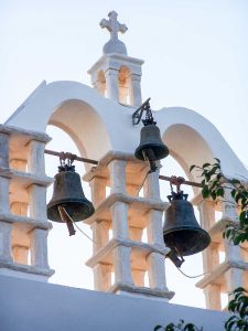 Church steeple and bells on Paros