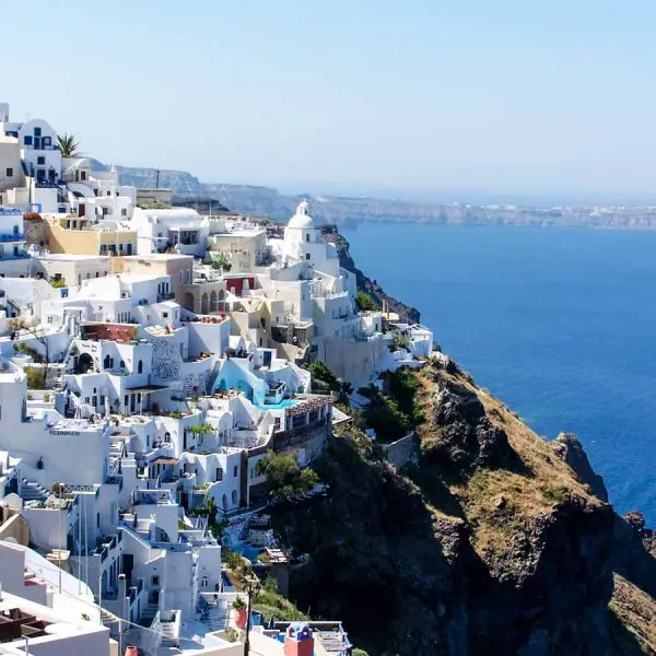 Cliffside view of Fira, Santorini