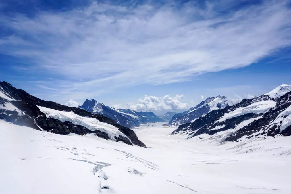 Swiss Alps mountain view from Jungfraujoch, the Top of Europe