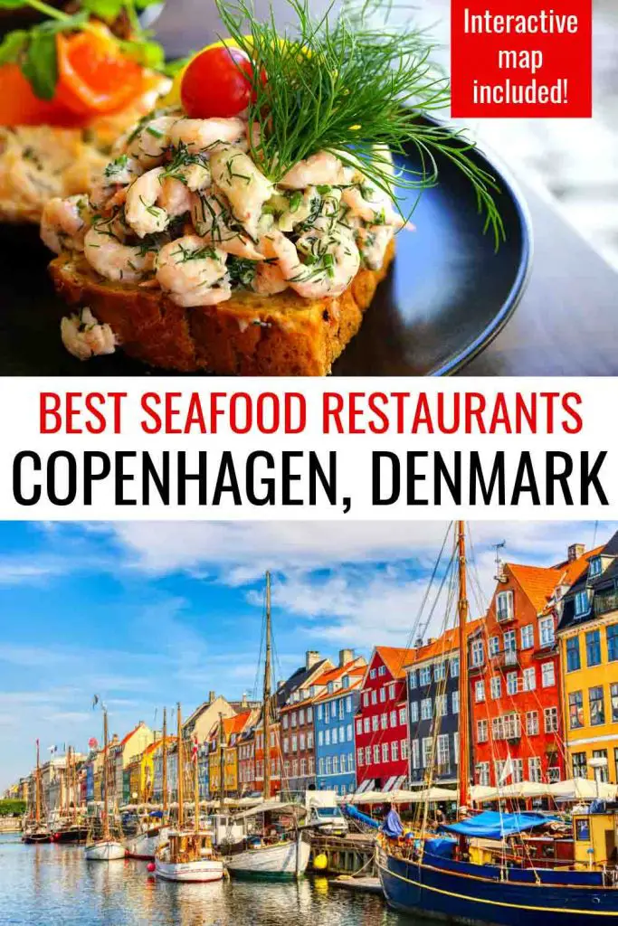 Best Seafood Restaurants in Copenhagen, Denmark with open face Danish sandwich and iconic port view in Copenhagen