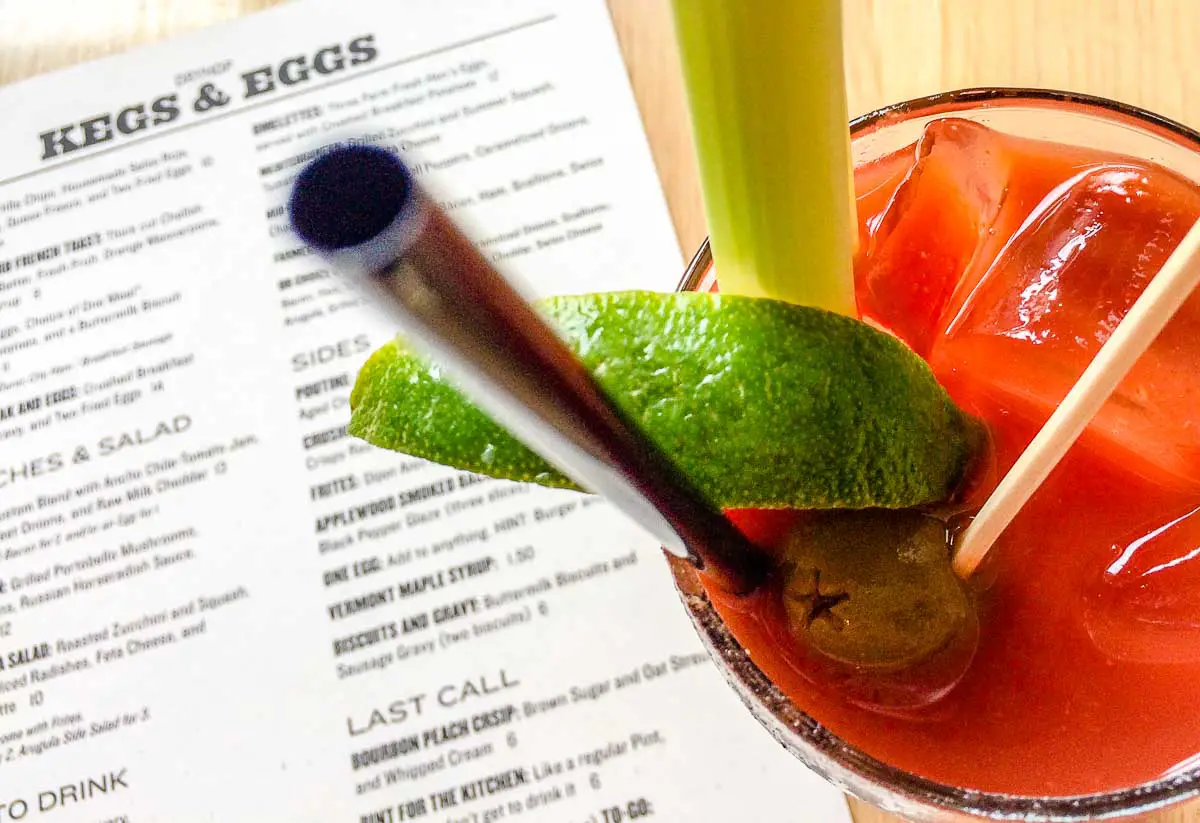 Bloody Mary brunch cocktail at DryHop Brewers in Chicago, Illinois, USA