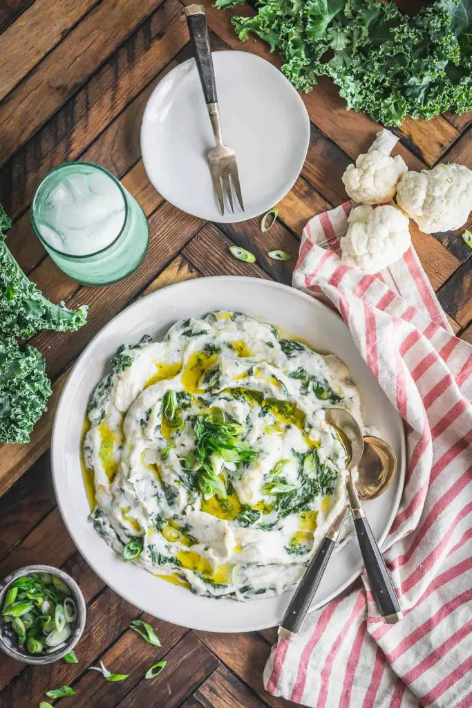 Keto cauliflower colcannon