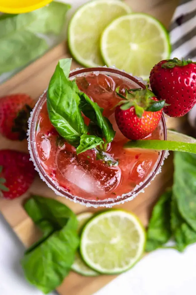 Strawberry basil margarita