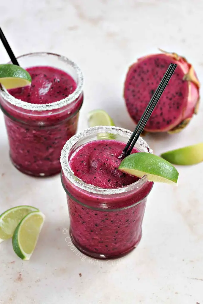 Frozen dragon fruit margarita