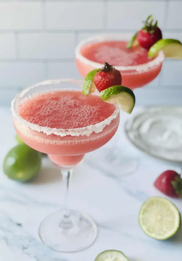 Frozen strawberry margaritas