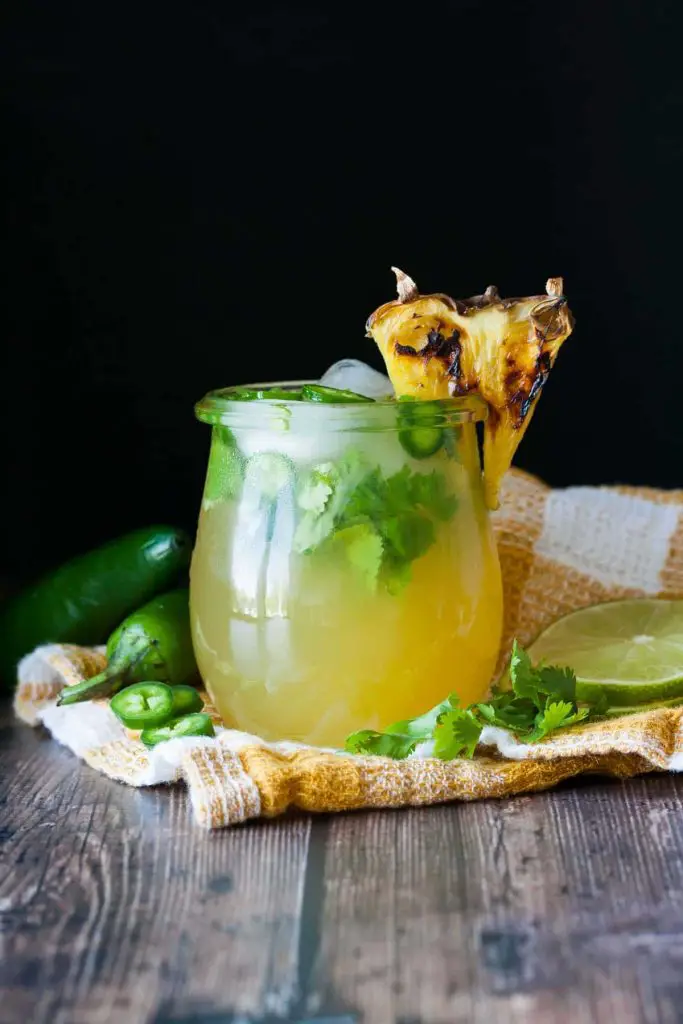 Grilled pineapple jalapeño cilantro margarita