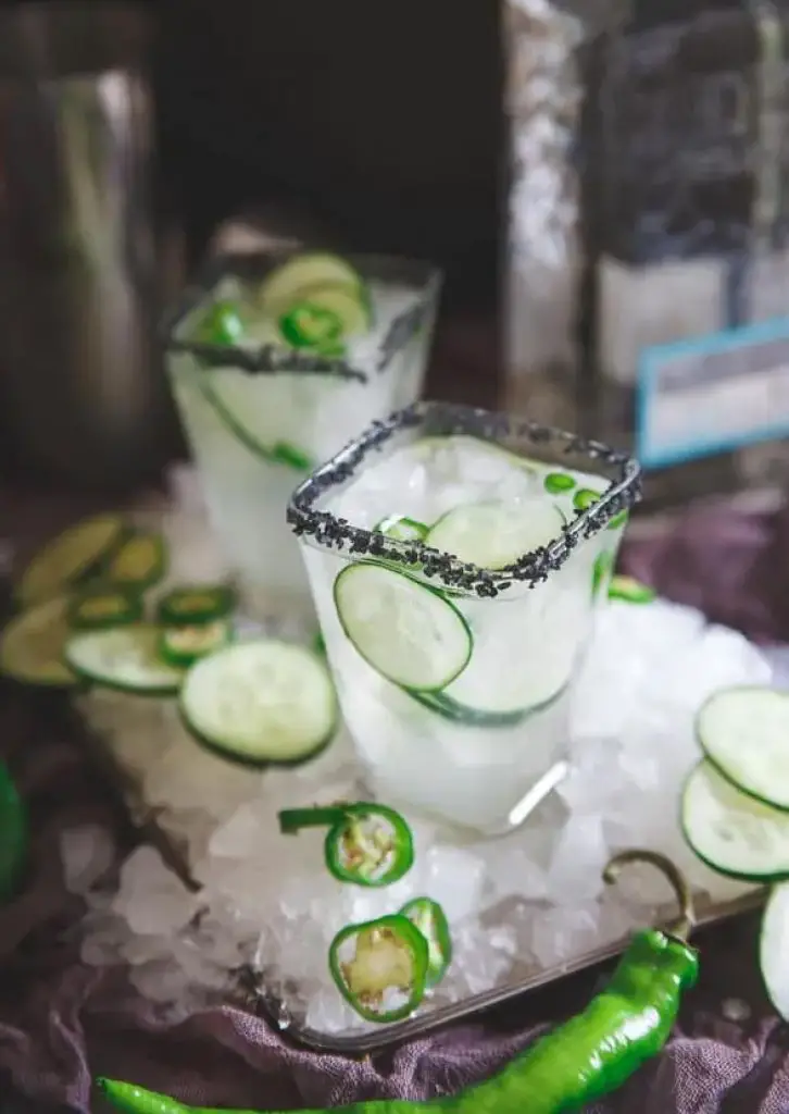 Serrano cucumber margaritas