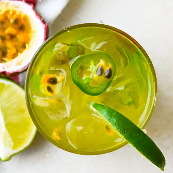 Spicy passion fruit margarita