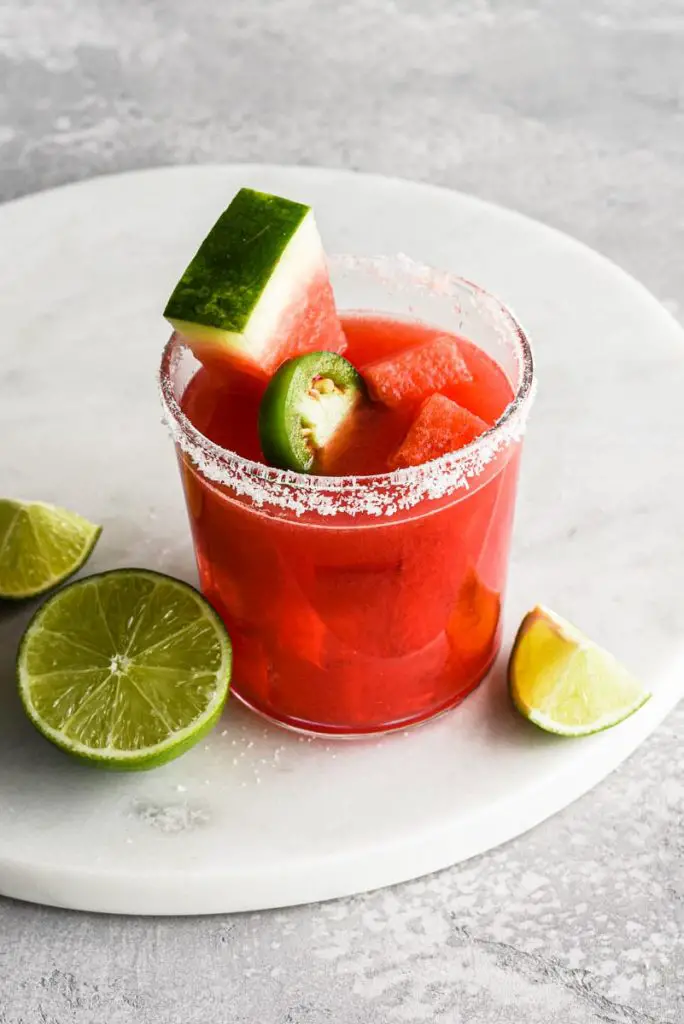 Spicy watermelon margarita