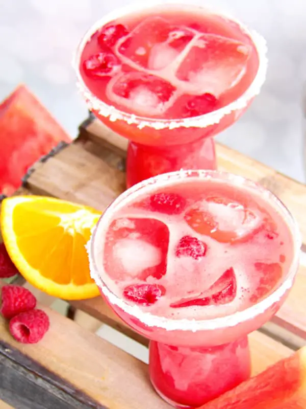 Watermelon raspberry margaritas