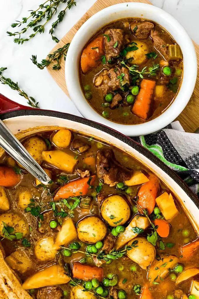 Irish stew with lamb and Guinness
