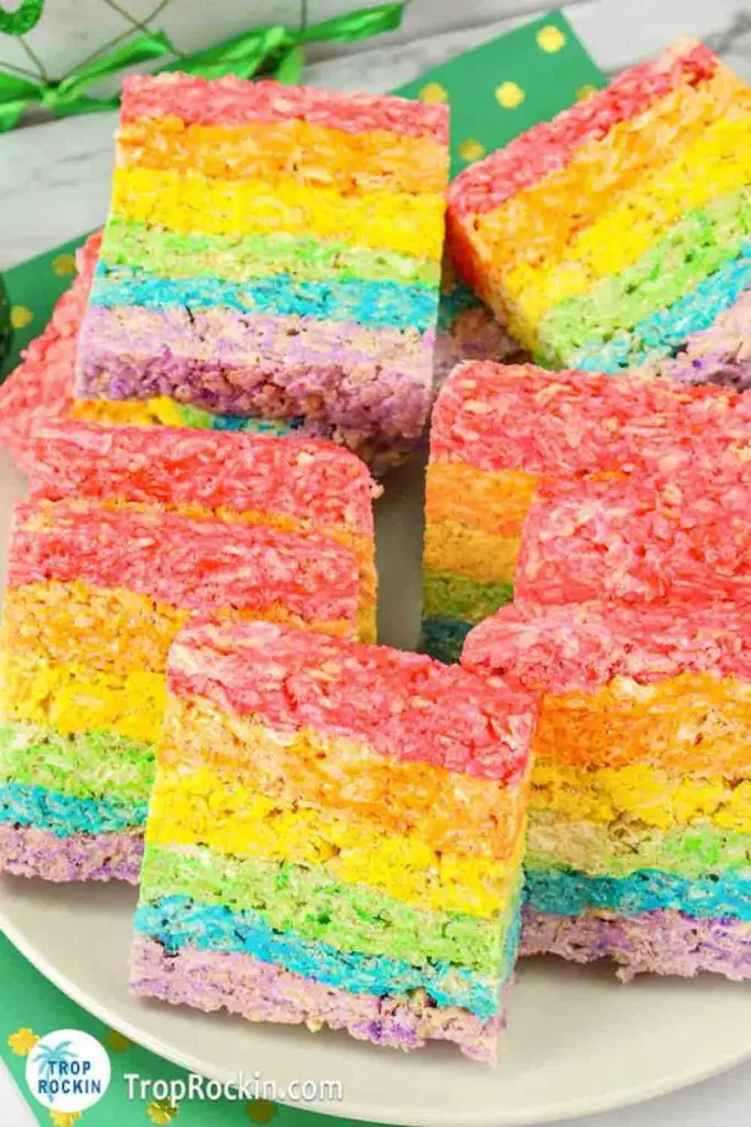 Rainbow Rice Krispies treats