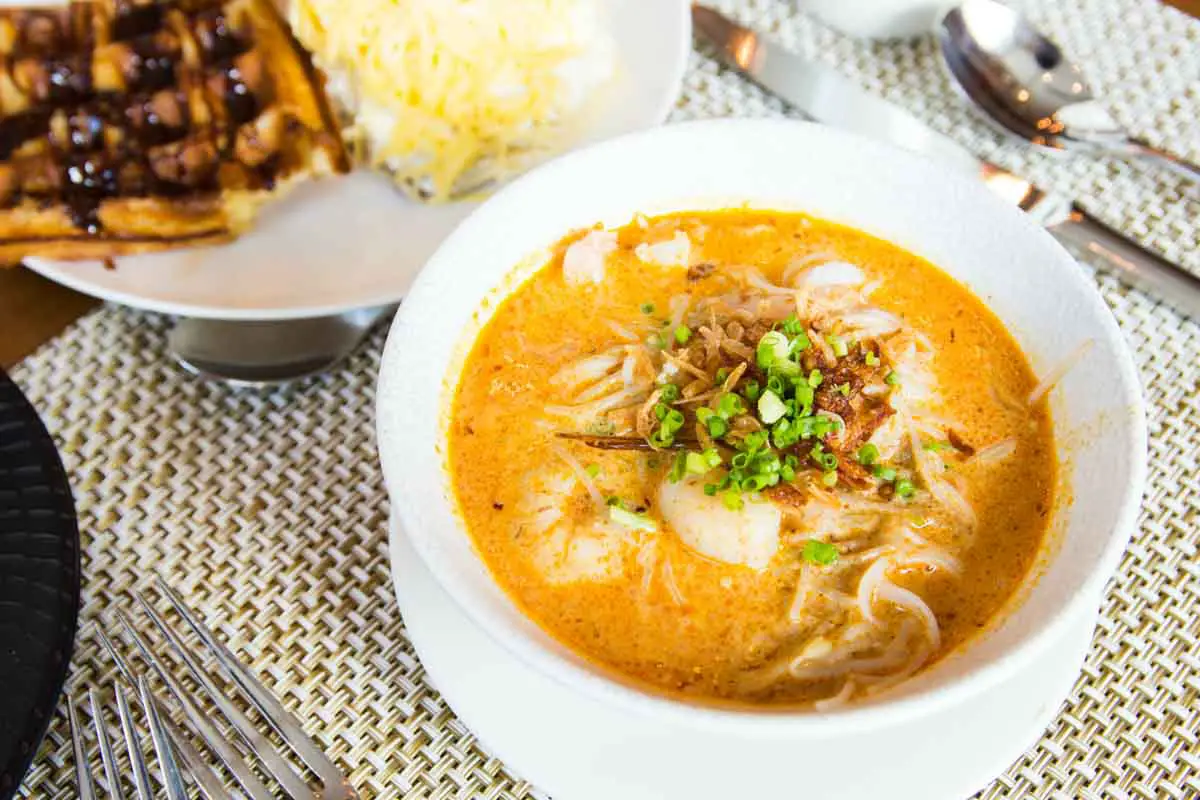 Bowl of Singaporean laksa