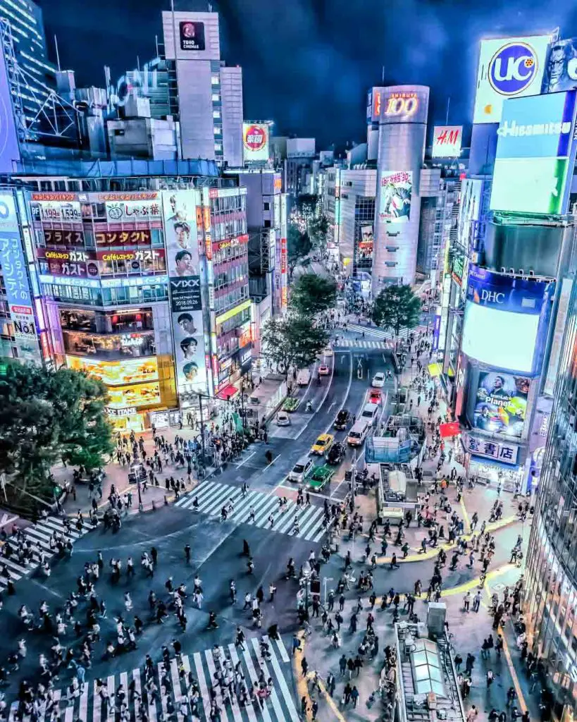 High Angle View Of Traffic On Road In Tokyo, Japan