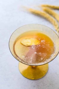 Ginger cider bourbon smash cocktail