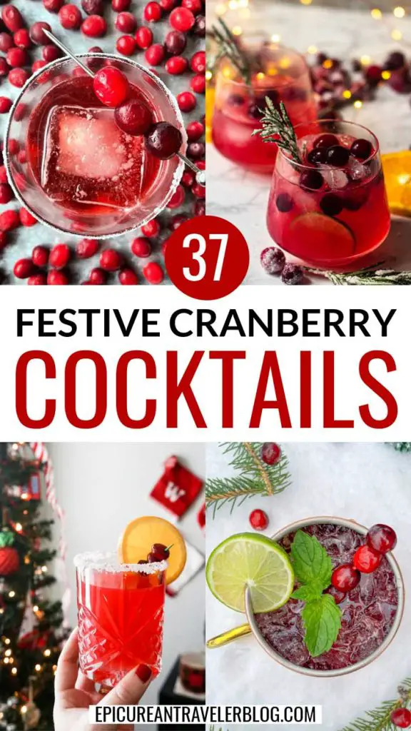 37 festive holiday cranberry cocktails Pinterest pin