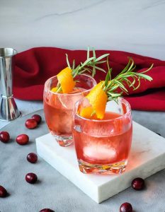 Cranberry Old Fashioned cocktails
