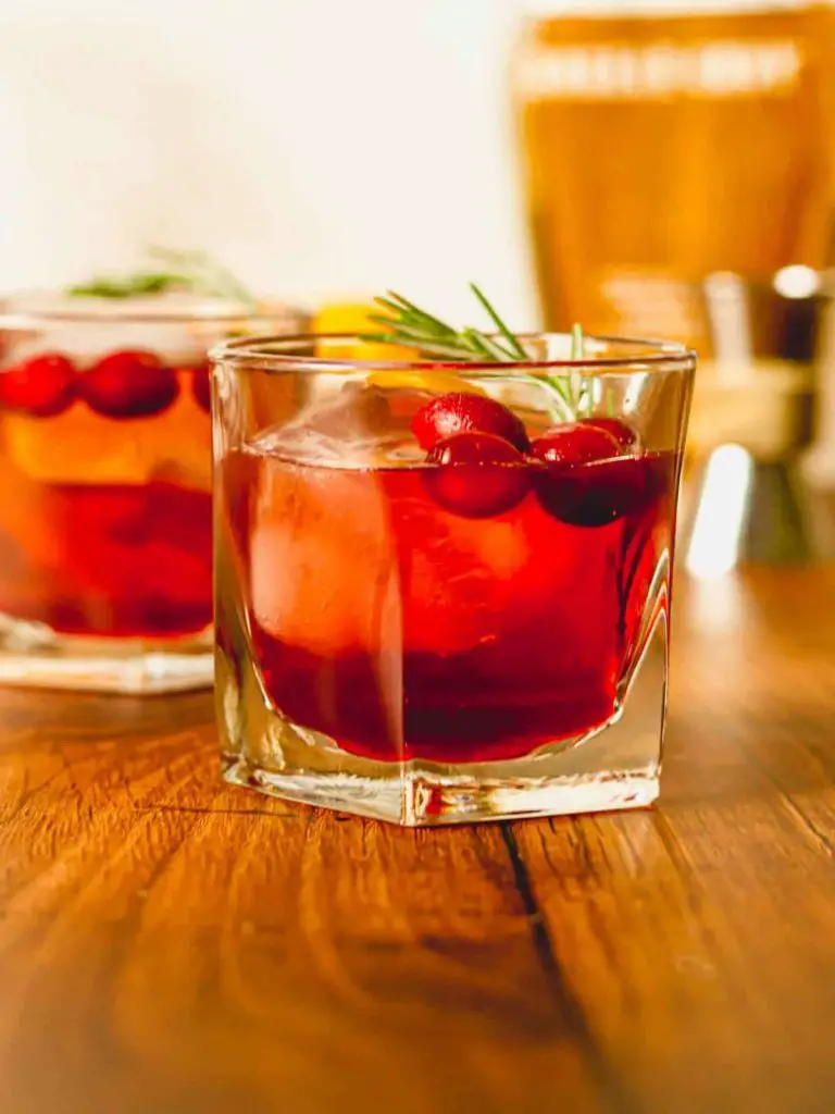 Holiday cranberry bourbon cocktail