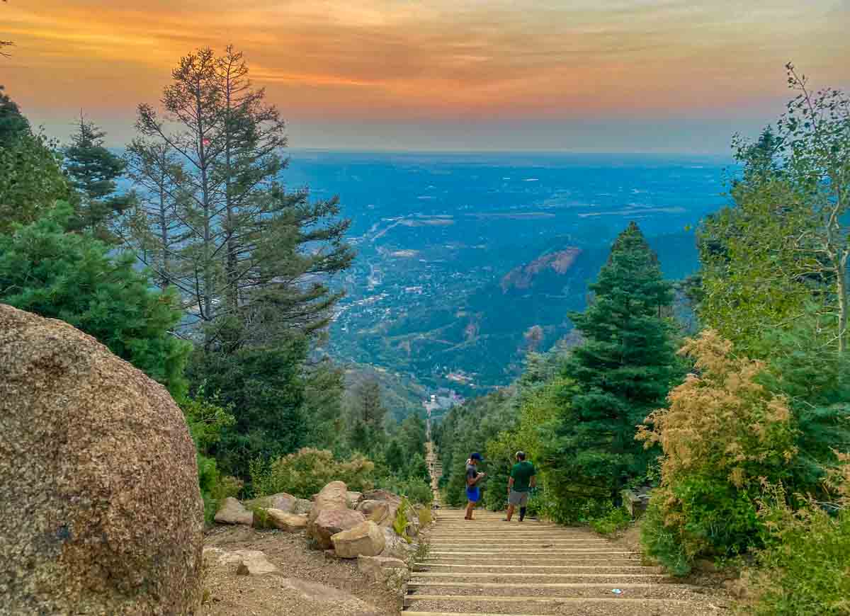 The view from the Manitou Incline near Colorado Springs, Colorado, USA