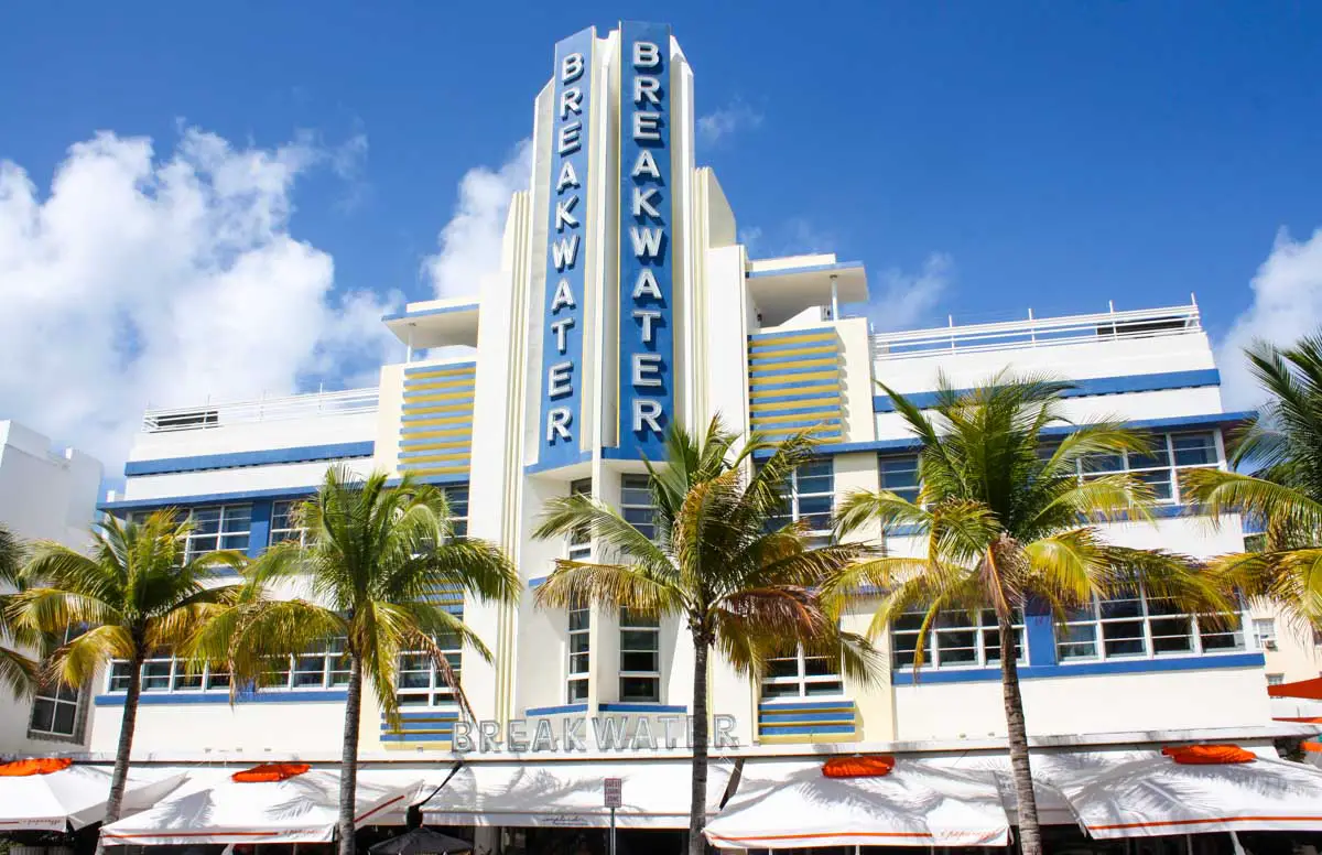 The Breakwater Hotel in the Miami Beach Art Deco District