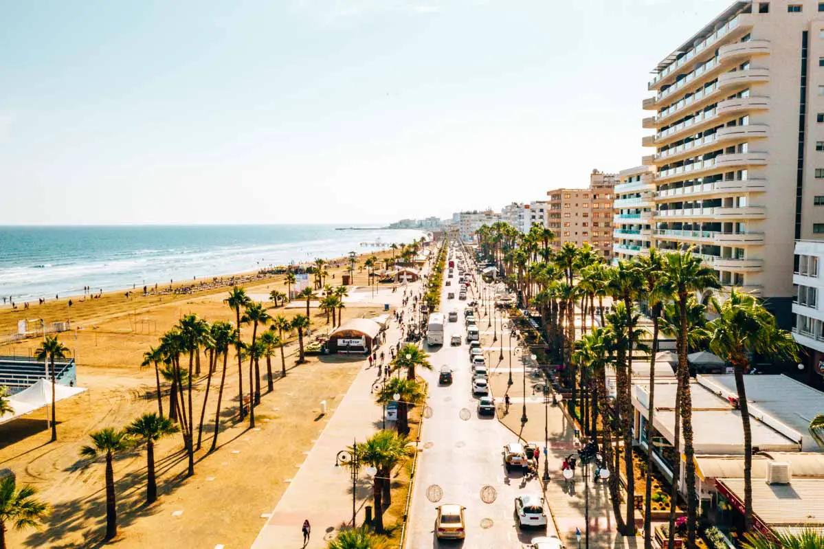 View of the main street in Larnaca, Cyprus