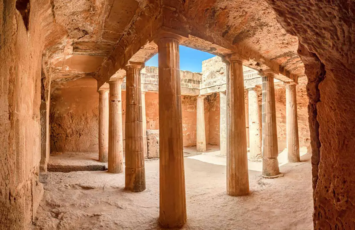 Tombs of the Kings, an archaeological site and UNESCO World Heritage site in Paphos, Cyprus