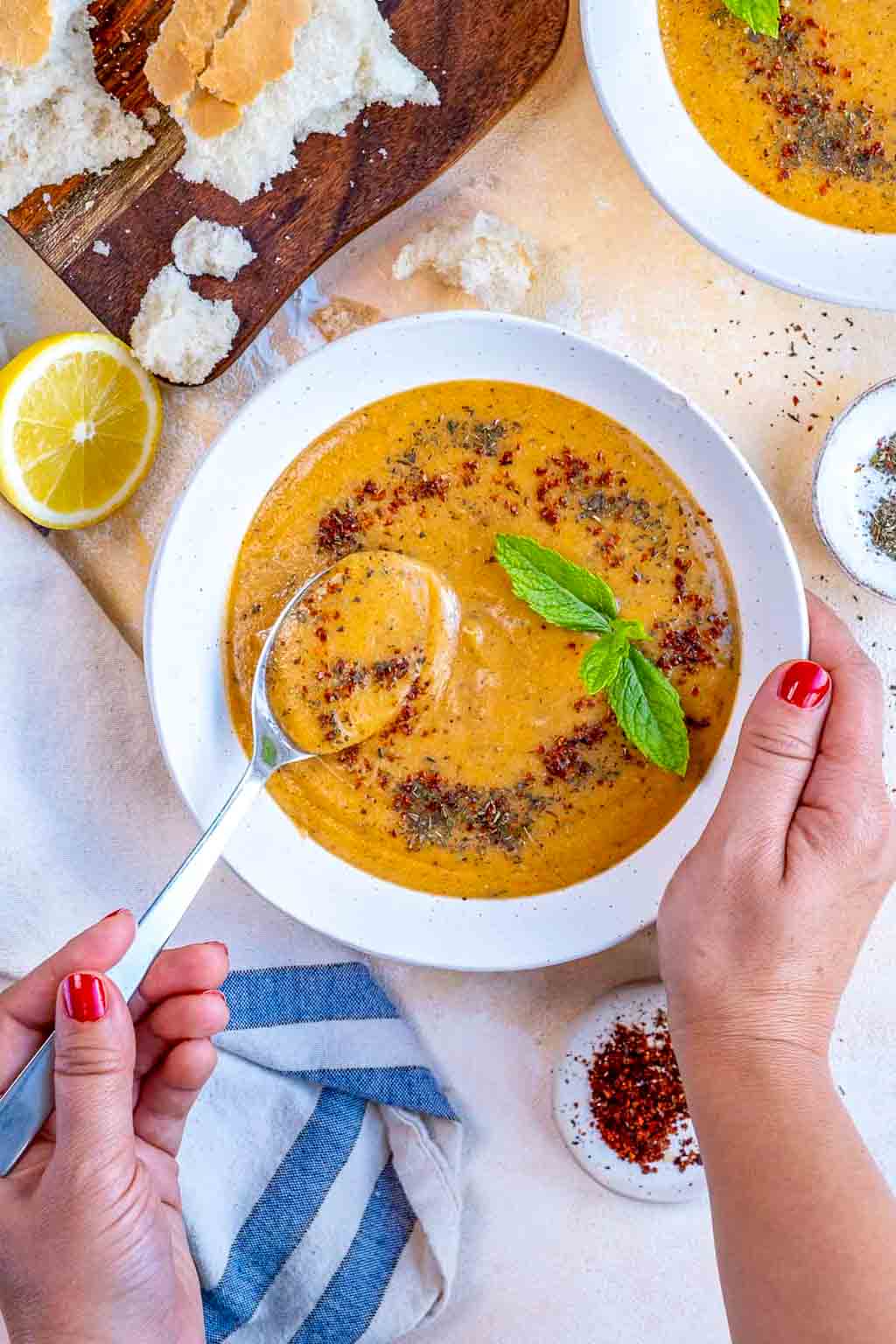 Turkish red lentil soup