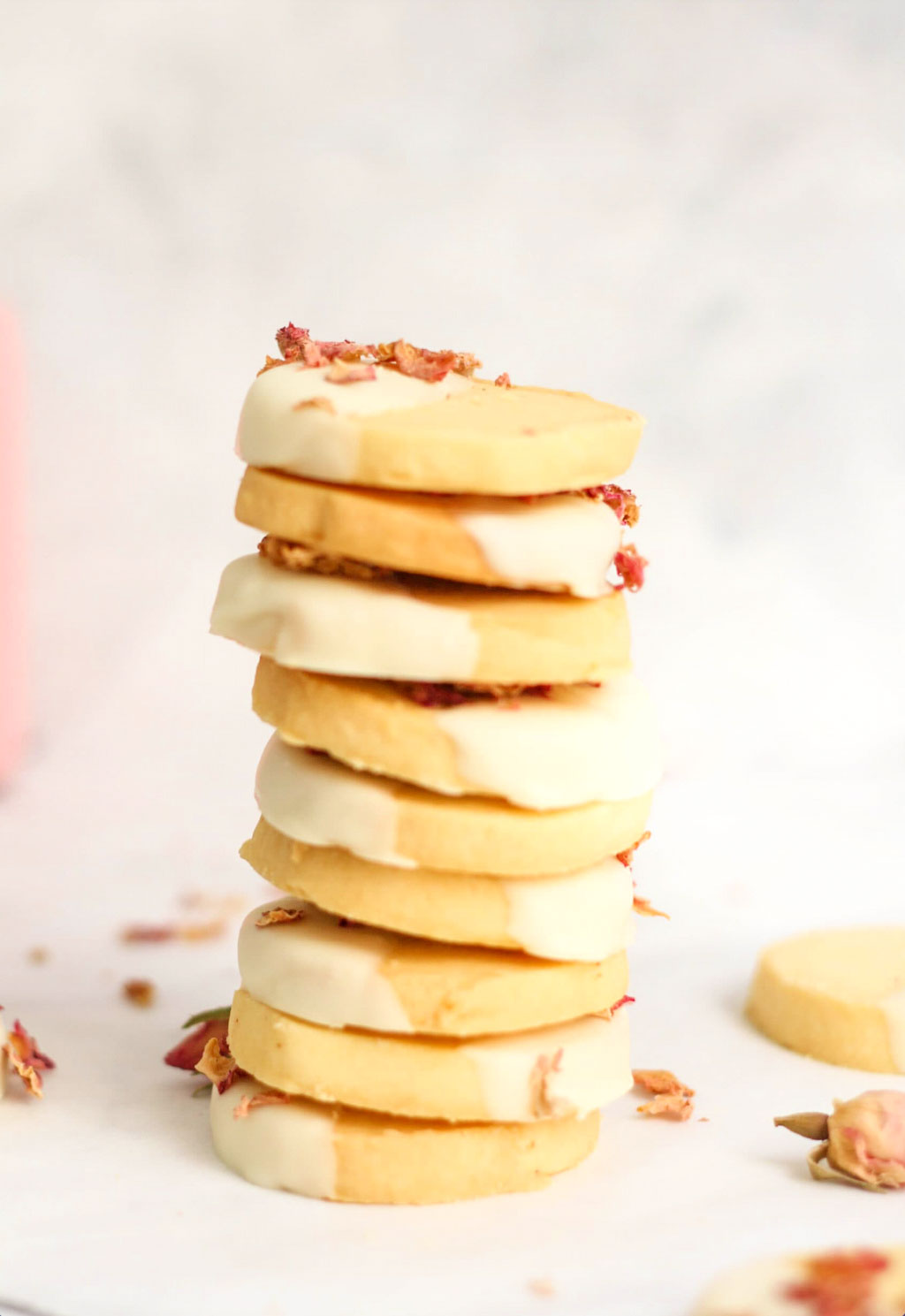 Rose shortbread cookies