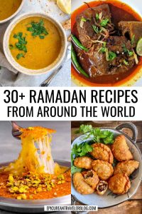 30+ iftar recipes for Ramadan from around the world featuring Arabic lentil soup, Pakistani nahiri, Turkish künefe, and Lebanese sambousek