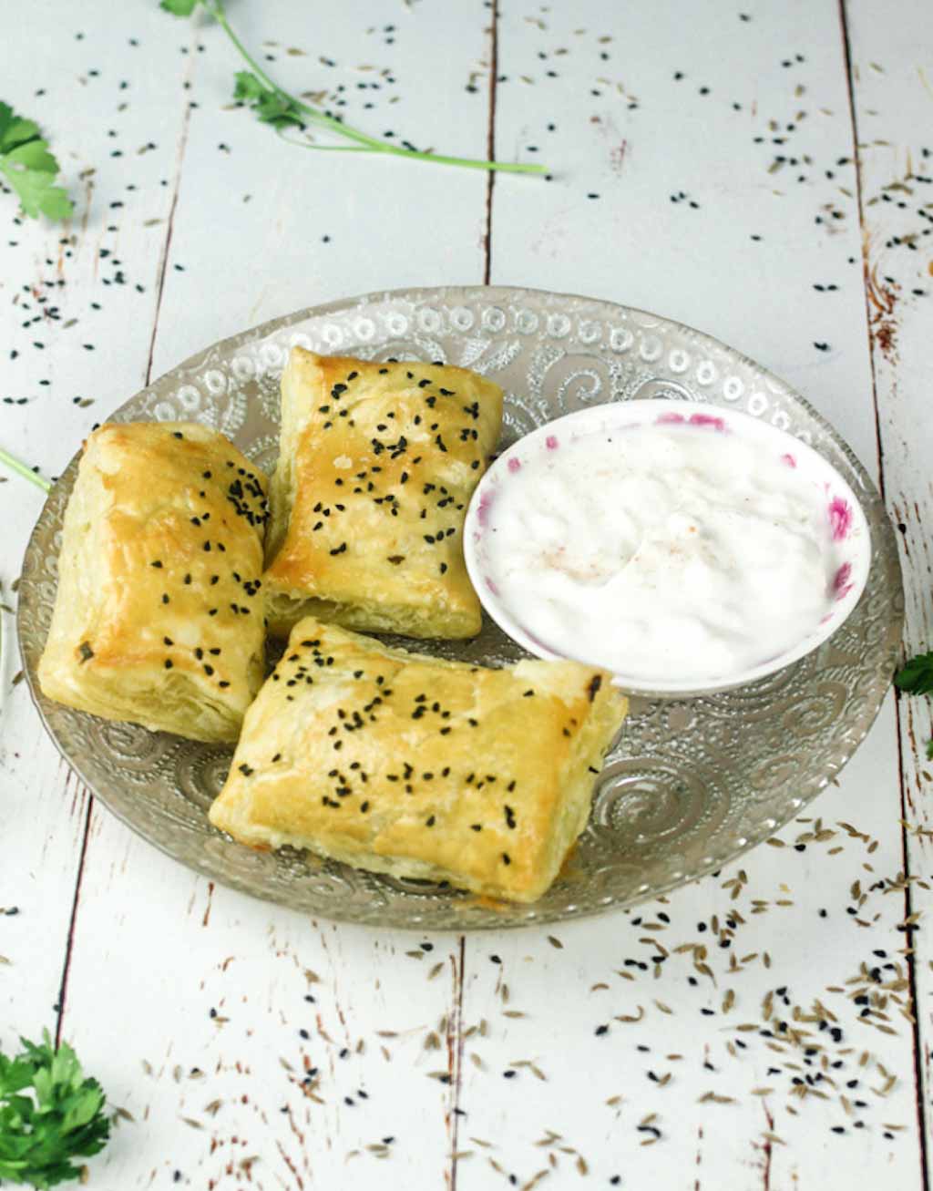 Uzbeki samsa, lamb-filled puff pastry