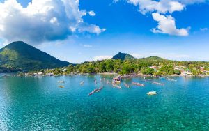 Aerial view Banda Islands Moluccas archipelago Indonesia, Pulau