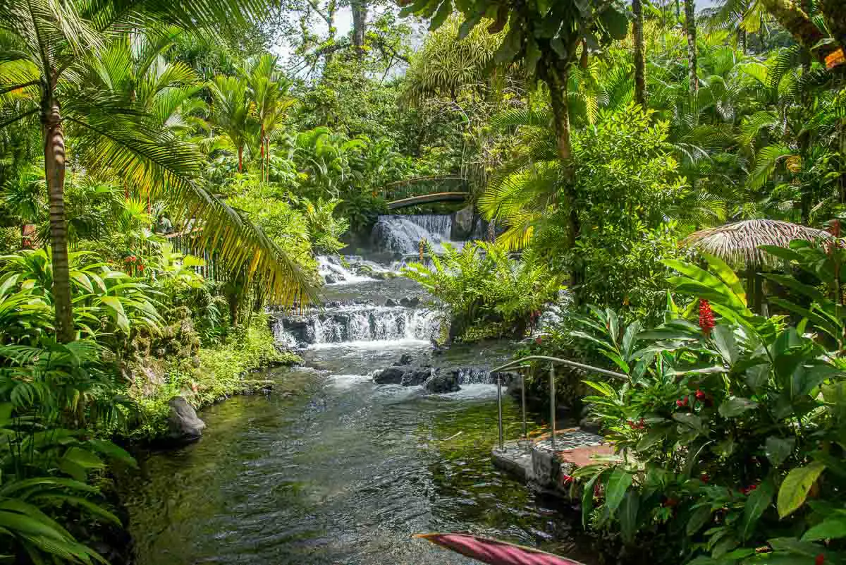 Hot spring river in Costa Rica