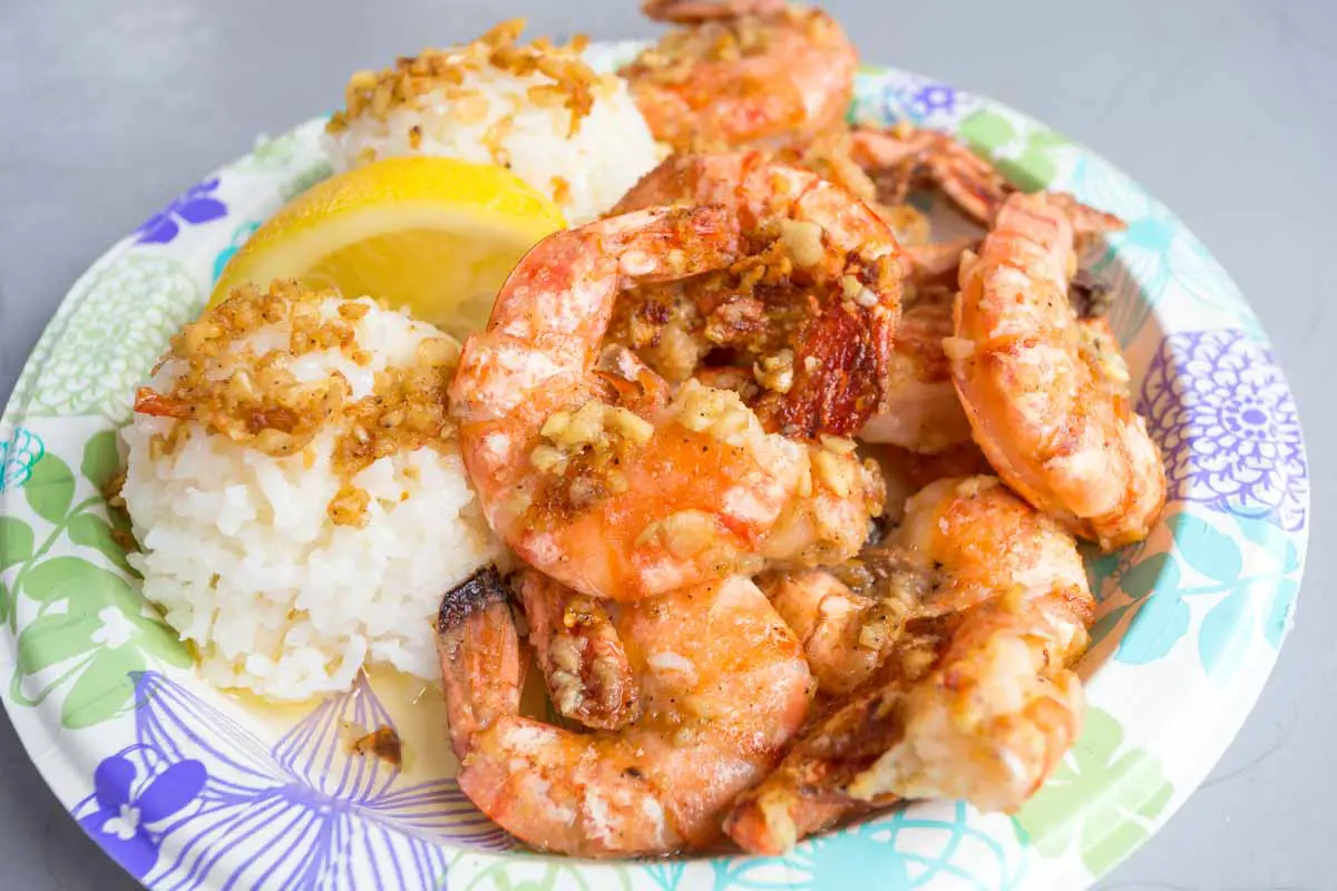 Oahu food truck shrimp plate