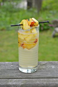 Grilled peach and pineapple sangria