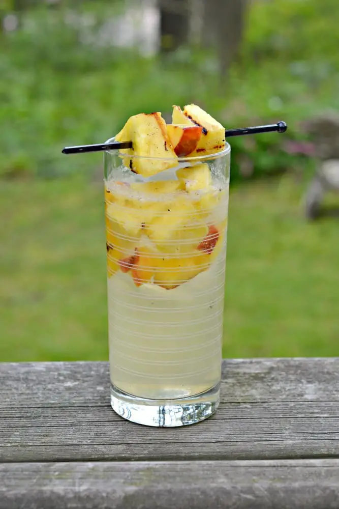 Grilled peach and pineapple sangria