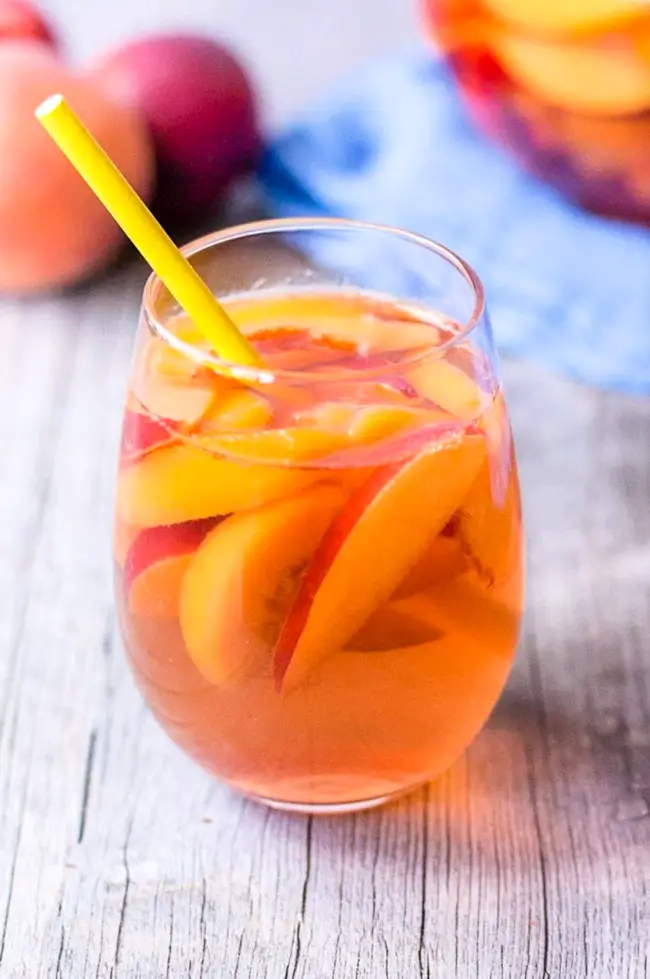 Peach rosé sangria