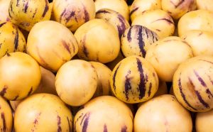Pepino melons in a Peruvian market
