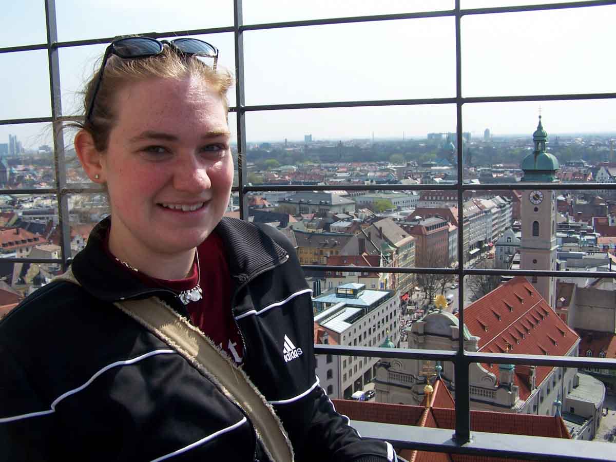 Female American college student in Munich, Germany
