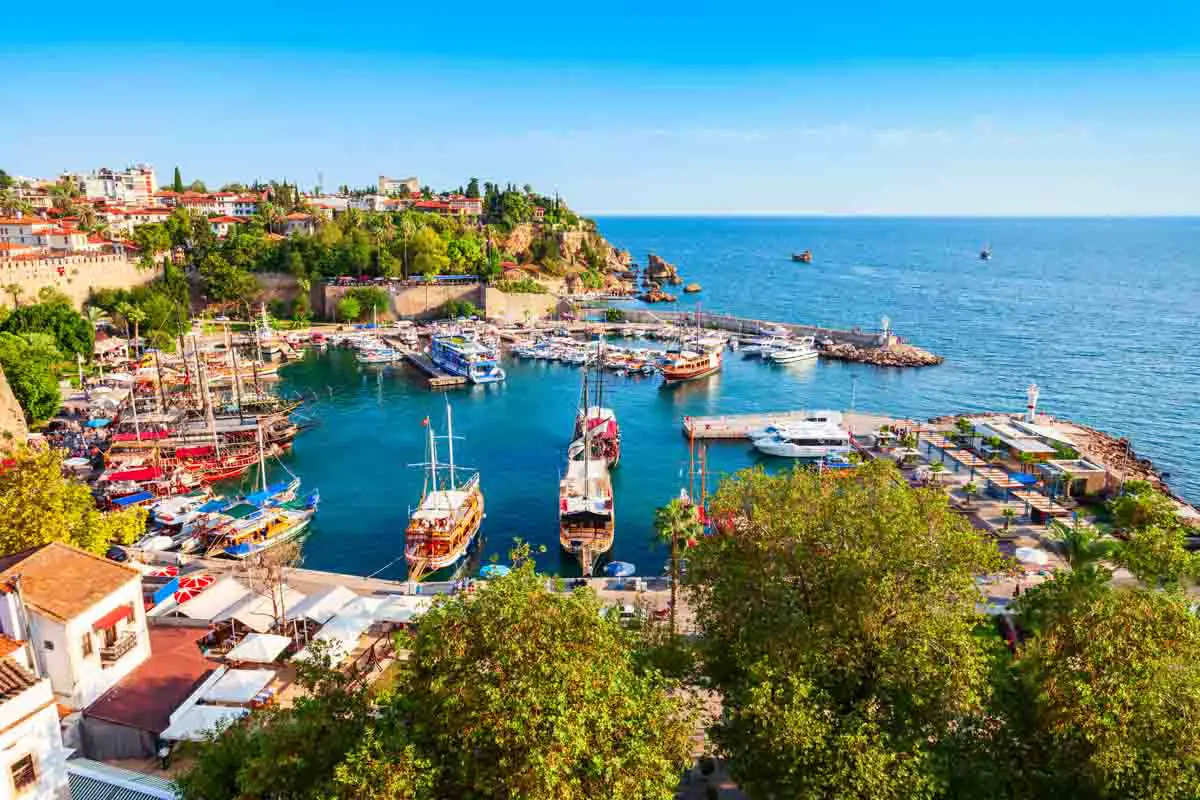 Harbor in Kaleiçi, old town in Antalya, in Turkey