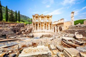 Ruins of Celsus Library in Ephesus, Turkey